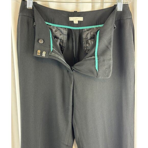 Ann Taylor LOFT Julie Fit Crepe Trousers Black  6 T Dark Academia Witchy  66-41 - Picture 12 of 15
